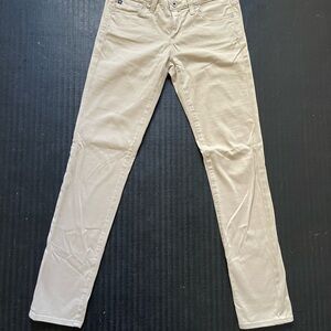 AG Beige Stilt Straight-Leg Pants